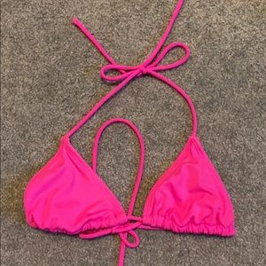 Pink string bikini top